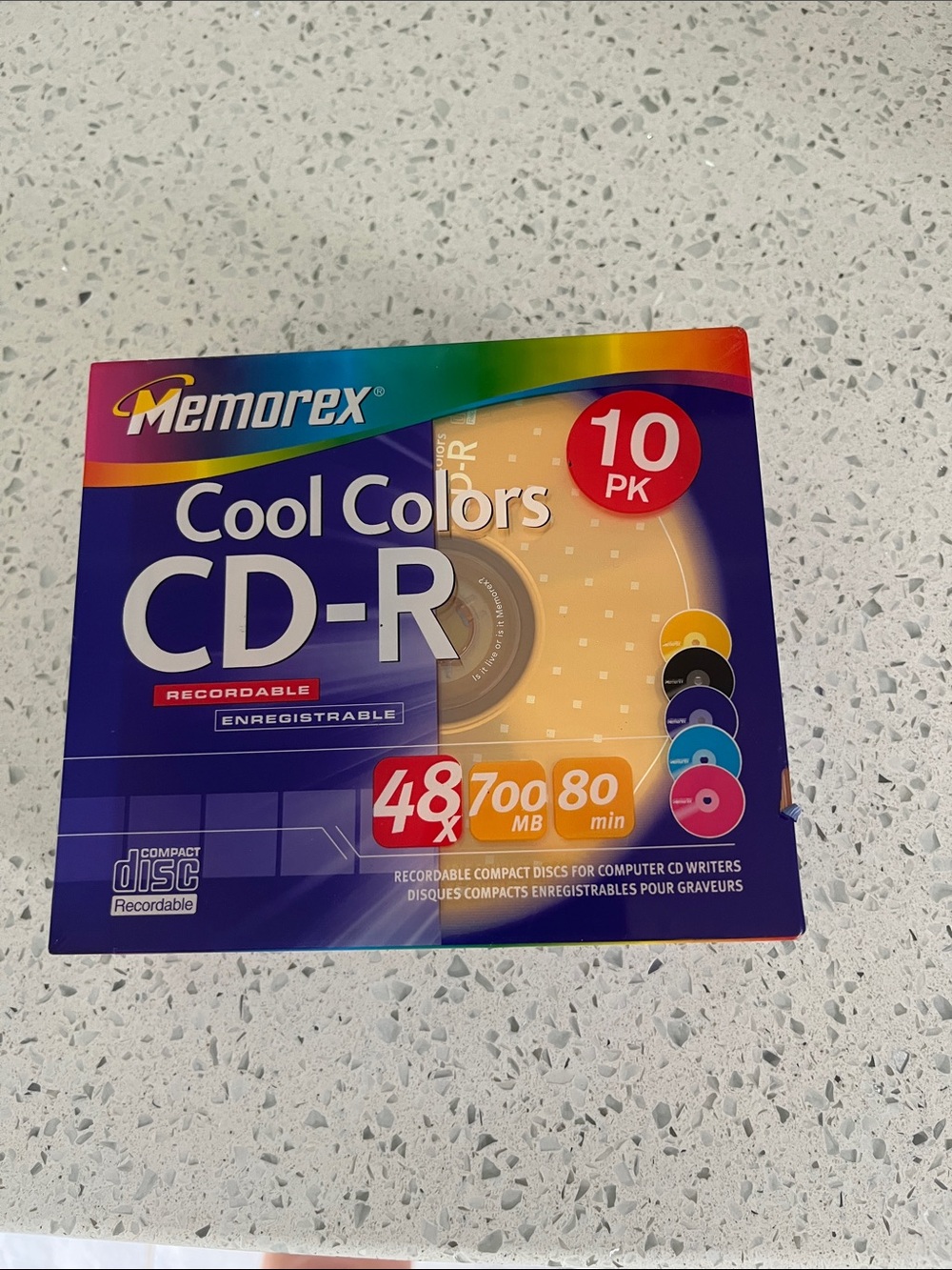 Memorex Cool Colors CD-R 10-Pack - Assorted Colored Discs